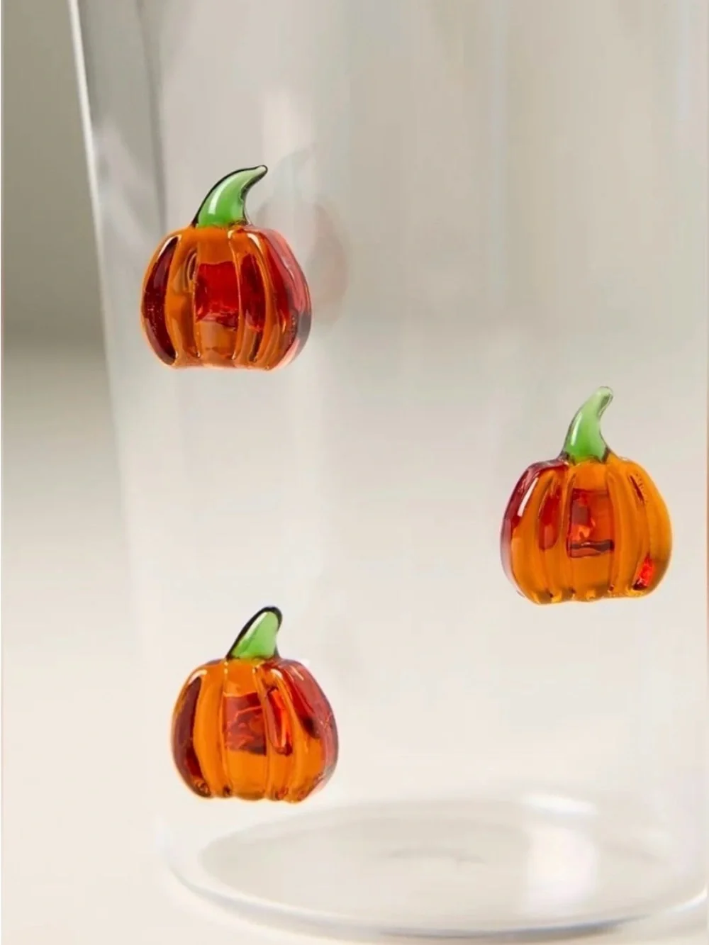 Anthropologie 3D Icon Juice Glass Halloween  Pumpkin NIB